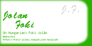 jolan foki business card