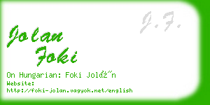 jolan foki business card